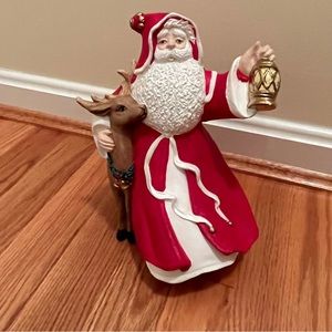 Vintage Ceramic Santa and Reindeer